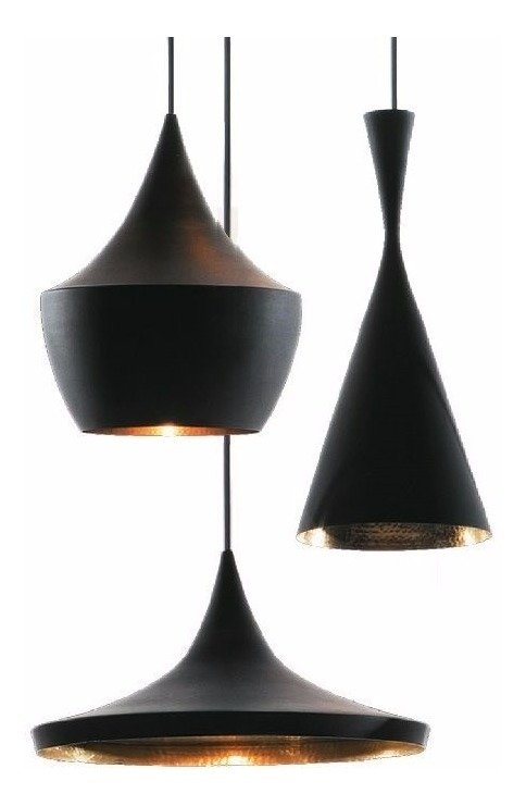Pendente Trio Americano Poptem Preto E Dourado 34Cm - 1