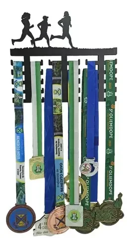 Porta Medalhas de Corrida - Suporte para Medalhas de Maratona - Quadro para 30 Medalhas - Decoração 