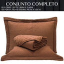 Ver imagem 6 de Cama Posta King Melynda Colcha Luxo Algodão Bordado 3 Pçs:terracota