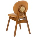 Ver mais imagens de Kit 06 Cadeiras para Sala de Jantar Cozinha Estofada Rattan Ibis L02 Couríssimo Whisky - Lyam Decor