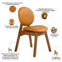 Ver imagem 4 de Kit 06 Cadeiras para Sala de Jantar Cozinha Estofada Rattan Ibis L02 Couríssimo Whisky - Lyam Decor
