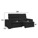 Ver imagem 4 de Sofá 4 Lugares Retrátil e Reclinável 250cm Lugano