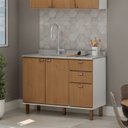 Ver imagem 1 de Balcão para Cozinha 100% Mdf 2 Portas 45 Graus 3 Gavetas sem Tampo