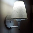 Ver imagem 2 de Arandela Cone Vivare Md-2004 Base Alumínio Branco Cúpula em Tecido - Bivolt - Branco / Linho Bege - 