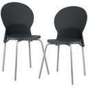 Ver imagem 1 de Kit 02 Cadeiras para Sala de Jantar Cozinha Mond F02 Base Aço Cinza Preto - Lyam Decor