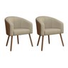 Kit Duas Poltronas Decorativa com Pés em Madeira Marselha - 2