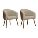 Ver imagem 2 de Kit Duas Poltronas Decorativa com Pés em Madeira Marselha Bege
