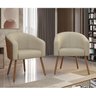 Kit Duas Poltronas Decorativa com Pés em Madeira Marselha - 1