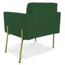Ver imagem 4 de Poltrona Pé de Ferro Dourado para Sala Elisa Veludo Verde D03 - D'Rossi