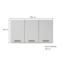 Ver imagem 4 de Armário Aéreo 120 cm 3 Portas São Luis Valdemóveis