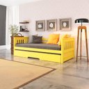 Ver imagem 1 de Bicama Solteiro Mission Estilo Sofá em Madeira Maciça/MDF Amarelo