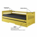 Ver imagem 4 de Bicama Solteiro Mission Estilo Sofá em Madeira Maciça/MDF Amarelo