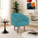 Ver imagem 2 de Poltrona Decorativa Jade Design Moderno Sala de Estar Quarto Escritório Confortável Luxo Pés Palito 