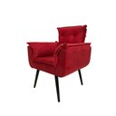 Ver imagem 1 de Poltrona Decorativa Opala Plus para Sala de Estar Quarto Escritório - Vermelha