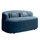 Ver imagem 5 de Banco Orgânico 2 Lugares Sofá Roma Sala Almofadas 140cm Bouclé:azul Marinho
