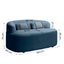 Ver imagem 4 de Banco Orgânico 2 Lugares Sofá Roma Sala Almofadas 140cm Bouclé:azul Marinho