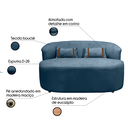Ver imagem 3 de Banco Orgânico 2 Lugares Sofá Roma Sala Almofadas 140cm Bouclé:azul Marinho