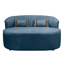 Ver imagem 1 de Banco Orgânico 2 Lugares Sofá Roma Sala Almofadas 140cm Bouclé:azul Marinho