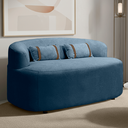 Ver imagem 2 de Banco Orgânico 2 Lugares Sofá Roma Sala Almofadas 140cm Bouclé:azul Marinho