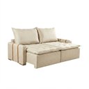 Ver imagem 2 de Sofá com Chaise Orfeu 2.00 3 Lugares Retrátil 200cm Bege Veludo