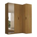 Ver imagem 2 de Guarda-Roupa de Canto Reto 100% MDF 4 Portas Espelho Altezza Clean