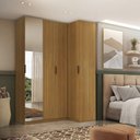 Ver imagem 1 de Guarda-Roupa de Canto Reto 100% MDF 4 Portas Espelho Altezza Clean
