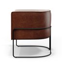 Ver imagem 6 de Kit 02 Poltronas Fixa Base de Aço Preto Betina D02 Linho Bege C-107 Corano Marrom B-38 - Lyam