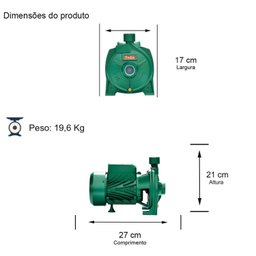 Bomba Monoestágio B-15 2,0 Cv Motor Monofásico Ip44 127/220v - 3
