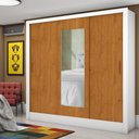 Ver imagem 1 de Guarda-Roupa Casal com Espelhos 3 Portas de Correr e 3 Gavetas 179cm Multimóveis CR35564 Branco/