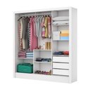 Ver imagem 5 de Guarda-Roupa Casal com Espelhos 3 Portas de Correr e 3 Gavetas 179cm Multimóveis CR35564 Branco/