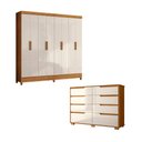 Ver imagem 1 de Conjunto Guarda Roupa 8 Portas 2 Gavetas com Cômoda 8 Gavetas Moval