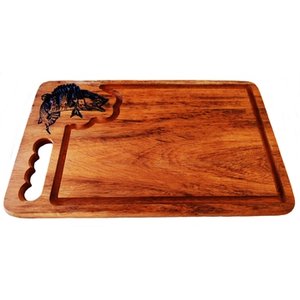 Tábua de Corte Madeira Maciça Peixe Entalhado 45 Cm