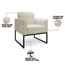 Ver imagem 6 de Kit 2 Poltronas Industrial Preta A19 Grosso Bege
