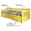 Ver imagem 4 de Bicama Solteiro American Estilo Sofá em Madeira Maciça Amarelo