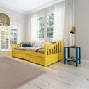Ver imagem 1 de Bicama Solteiro American Estilo Sofá em Madeira Maciça Amarelo