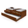 Bicama Solteiro Madeira Maciça Castanho Atraente - 2