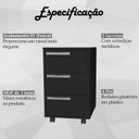 Ver imagem 3 de Gaveteiro para Escritorio Gamer 3 Gavetas e 4 Rodizios Preto B26 Novam