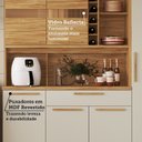 Ver imagem 5 de Armário de Cozinha Compacta 6 Portas 1 Gaveta e Mini Adega 178cm 100% MDF Suécia Espresso Móveis Branco/Amêndoa/Off White