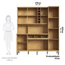 Ver imagem 3 de Armário de Cozinha Compacta 6 Portas 1 Gaveta e Mini Adega 178cm 100% MDF Suécia Espresso Móveis Branco/Amêndoa/Off White