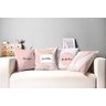 Conjunto de 4 Almofadas Decorativas Rosa Love:35 x 35 cm - 1