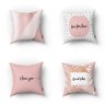 Conjunto de 4 Almofadas Decorativas Rosa Love:35 x 35 cm - 2