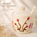 Ver imagem 7 de Açucareiro Cerâmica Florescer 260ml com Tampa e Colher Floral