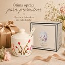 Ver imagem 6 de Açucareiro Cerâmica Florescer 260ml com Tampa e Colher Floral