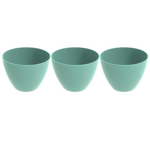 Kit 3 Tigelas Redonda Grande 6,2l Verde Menta Crippa Travessa Servir Salada Frutas Pratos Quentes 