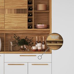 Cozinha Compacta 222cm com 8 Portas 1 Gaveta e Mini Adega 100% Mdf Suécia Espresso Móveis - 6
