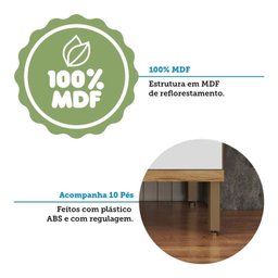 Cozinha Compacta 222cm com 8 Portas 1 Gaveta e Mini Adega 100% Mdf Suécia Espresso Móveis - 9