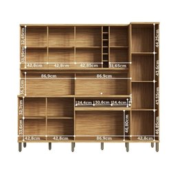 Cozinha Compacta 222cm com 8 Portas 1 Gaveta e Mini Adega 100% Mdf Suécia Espresso Móveis - 4