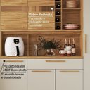 Ver imagem 5 de Armário de Cozinha Compacta 8 Portas 1 Gaveta e Mini Adega 222cm 100% MDF Suécia Espresso Móveis Branco/Amêndoa/Off White