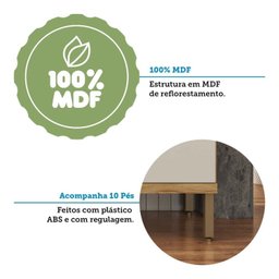 Cozinha Compacta 222cm com 8 Portas 1 Gaveta e Mini Adega 100% Mdf Suécia Espresso Móveis - 9