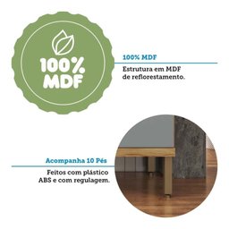 Cozinha Compacta 222cm com 8 Portas 1 Gaveta e Mini Adega 100% Mdf Suécia Espresso Móveis - 9